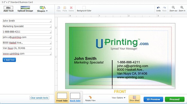 Uprinting Easy Design Tool 5 Create Business Cards Like Pro