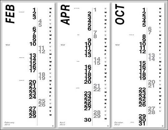 2012 Creative Calendar Designs 3 Designers Make Fun Calendars