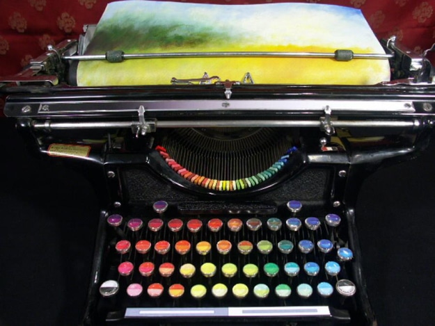 Chromatic Colorful Old Typewriter 2 Typewriter Paints With Oils
