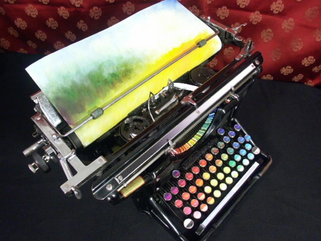 Chromatic Colorful Old Typewriter 3 Typewriter Paints With Oils