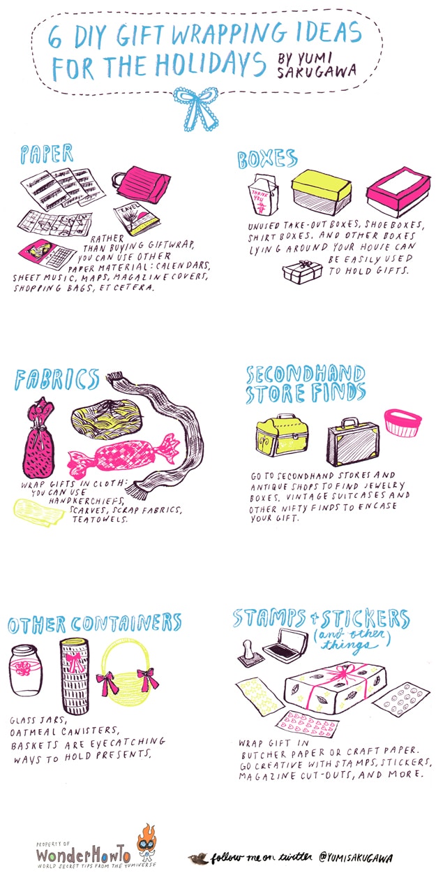 DIY Gift Wrapping Ideas Infographic Last Minute Holiday Wrap Ideas