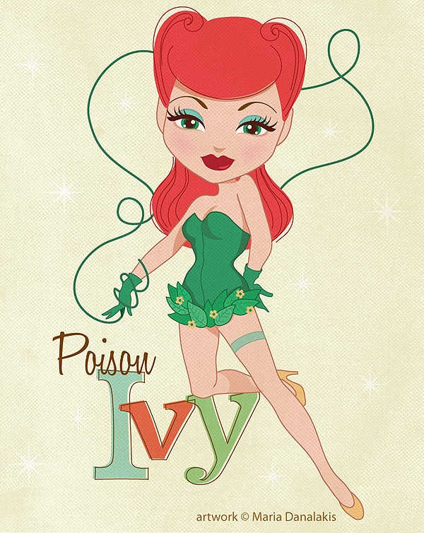 Maria Danalakis Cat Woman 1 Poison Ivy Pin Up Art