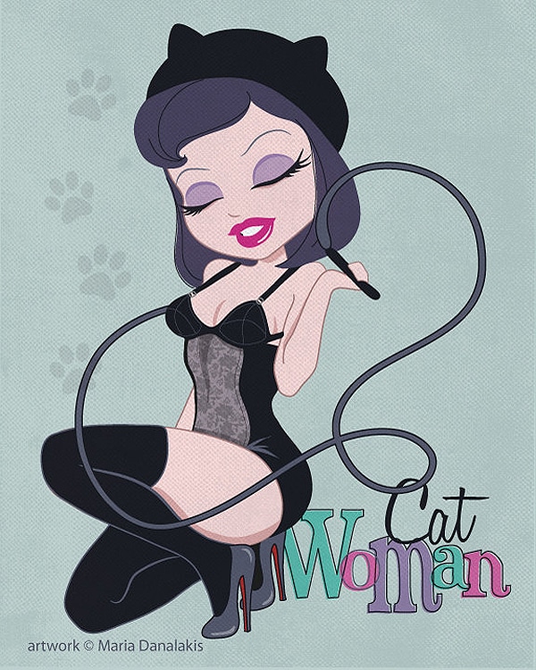 Maria Danalakis Cat Woman 3 Cat Woman Pin Up Art