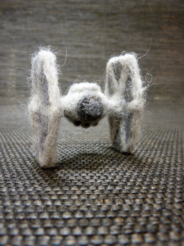 Needle Felt Star Wars Ornaments 2 Handmade Tie Fighter Christmas Ornament