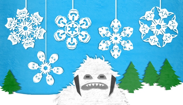 Papercraft Star Wars Snowflakes 00 Paper Wampa Winter Snowflake