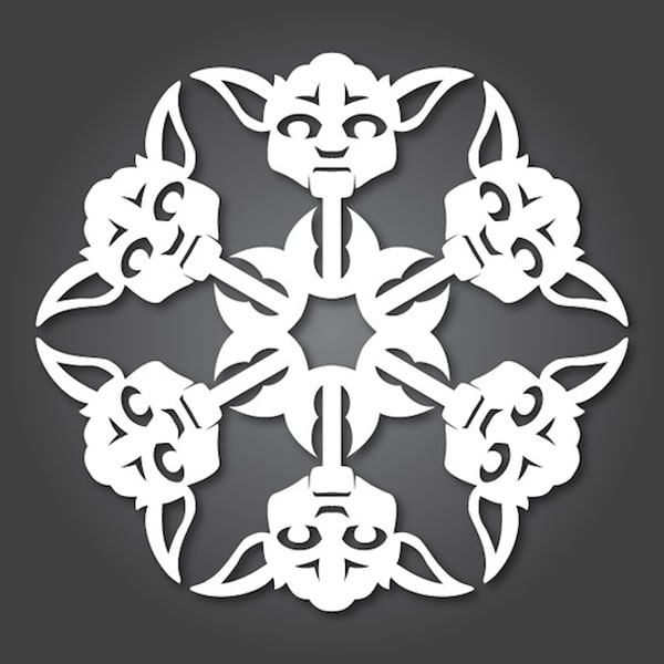 Papercraft Star Wars Snowflakes 1 DIY Paper Yoda Snowflakes
