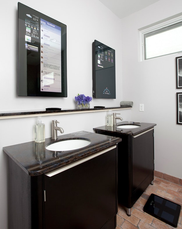 Social Bathroom Mirror Design 1 Twitter Facebook In The Loo