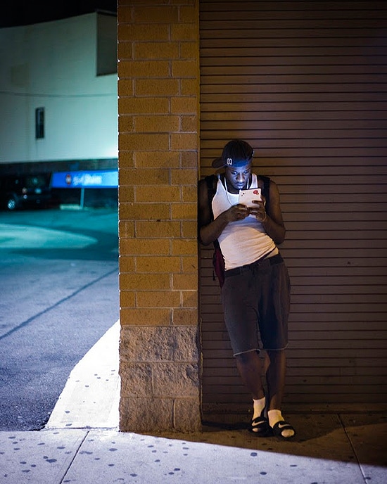People With iPhones At Night