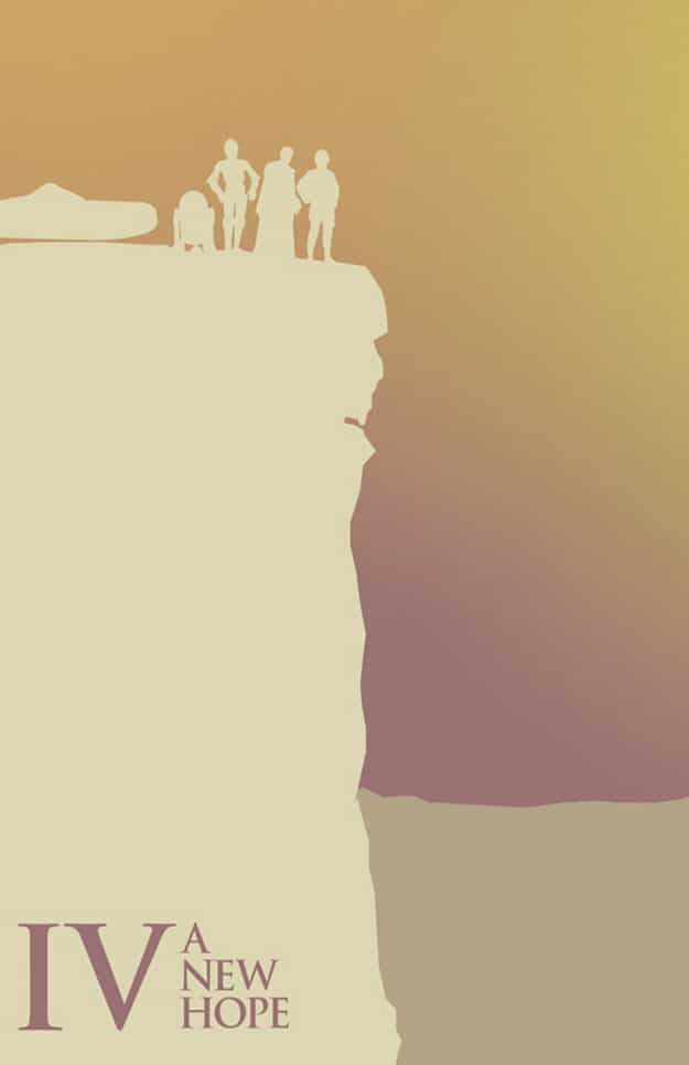 A New Hope Silhouette Poster Episode IV Star Wars Poster