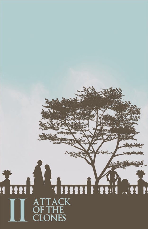 Attack Of The Clones Silhouette Episode II Star Wars Poster