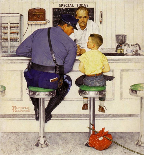 Classic Norman Rockwell Painting Updated Version Of Famous Art