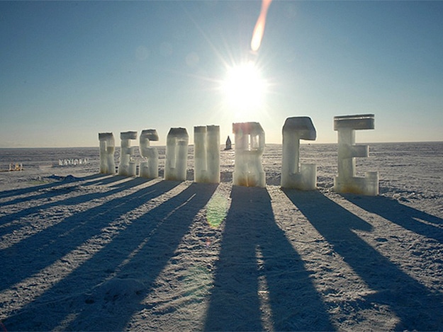Winter Letters Made With Ice