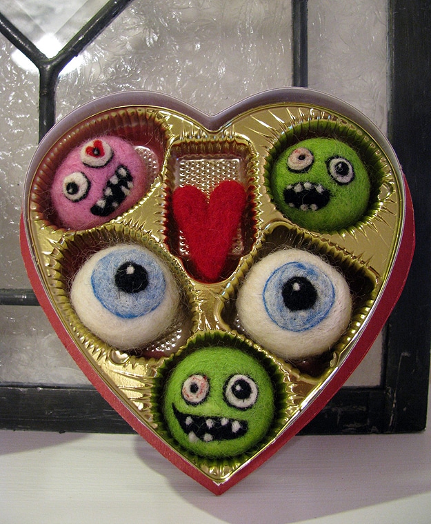 Needlefelt Zombie Valentines Candy Creative Valentines Day Craft
