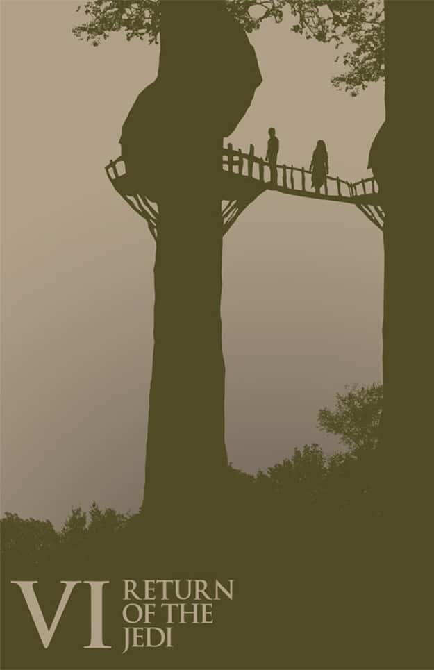 Return Of The Jedi Silhouette Episode V Star Wars Poster