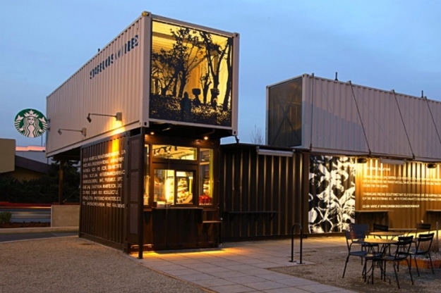 Coffee Shop Built From Cardboard