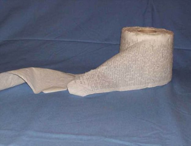 Story Typed On Bathroom Paper