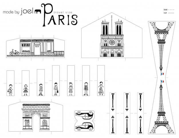 Travel Size Paris Papercraft 4 DIY Paris Paper Craft Design