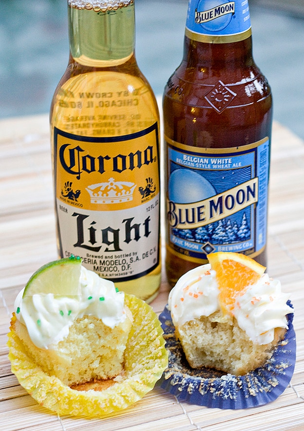 Blue-Moon-Corona-Cupcakes Cupcakes Made With Beer