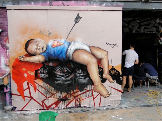 Superman Baby Street Art