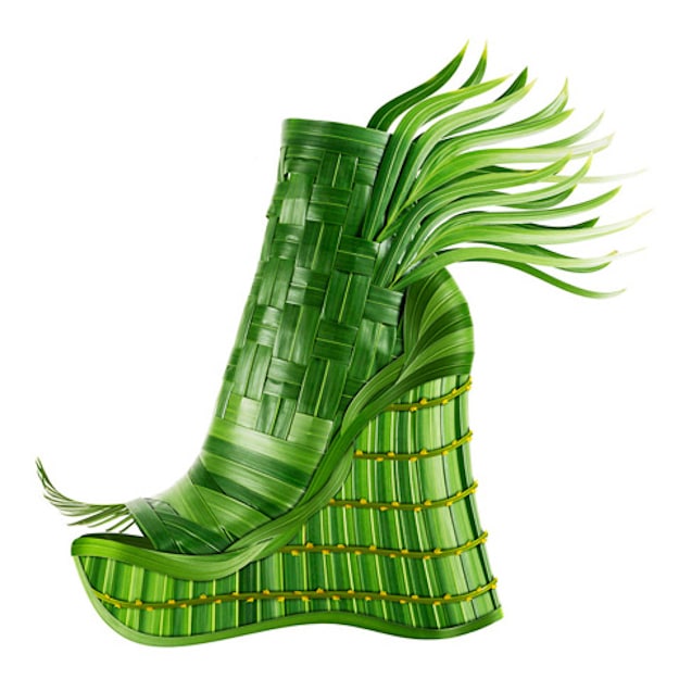 Michel-Tcherevkoff-Her-Mess-Platform Tropical-Green-Botanical-Shoe