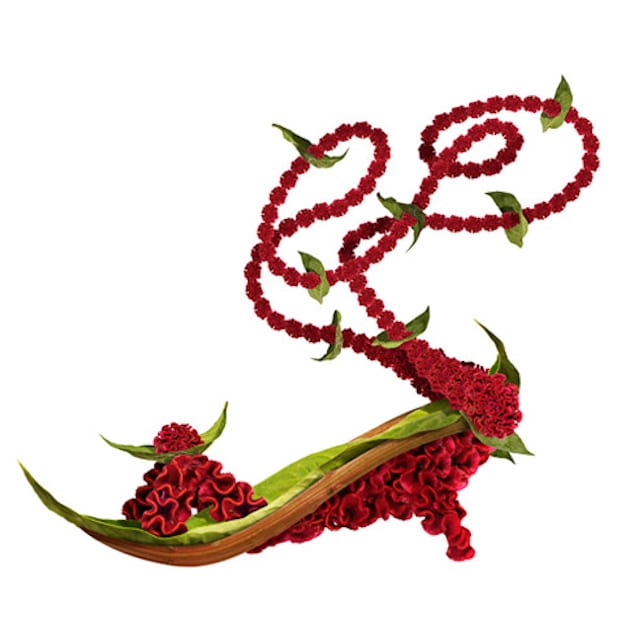 Michel-Tcherevkoff-To-Be-Tied Red-Flower-Strapy-Botanical-Shoe