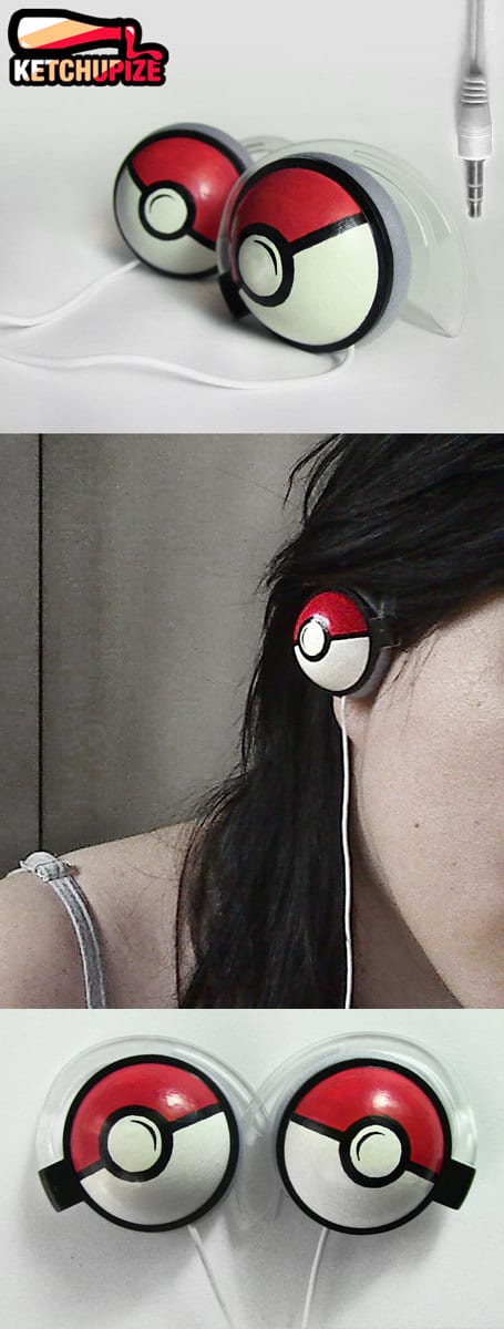 Pokeball-Headphone-Etsy-Design Geek Pokemon Music Headphones