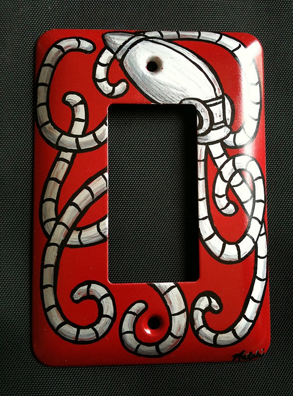 Robot-Light-Switch-Cover Handpainted Robot Home Decor