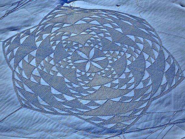 Snow Art Mandela walking geometric patterns ice shoes