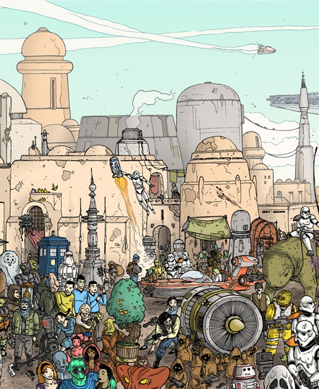 Star-Wars-Wheres-Waldo Puzzle In Star Wars Illustration