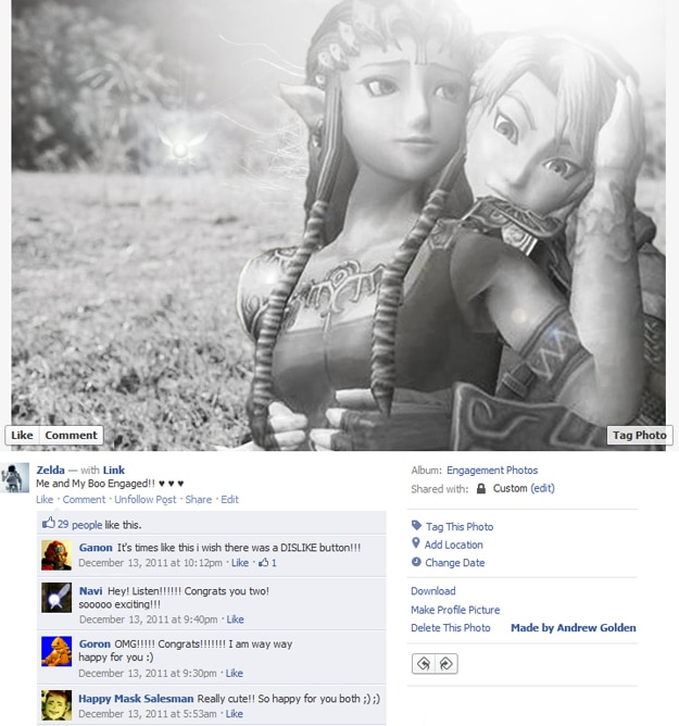 Zelda Fake Facebook Photos