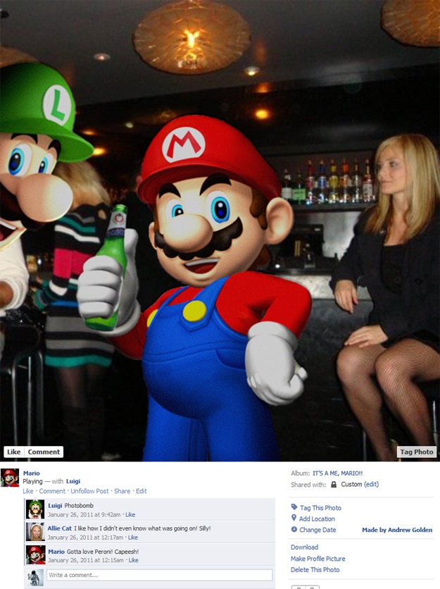 Super Mario Luigi Fake Facebook