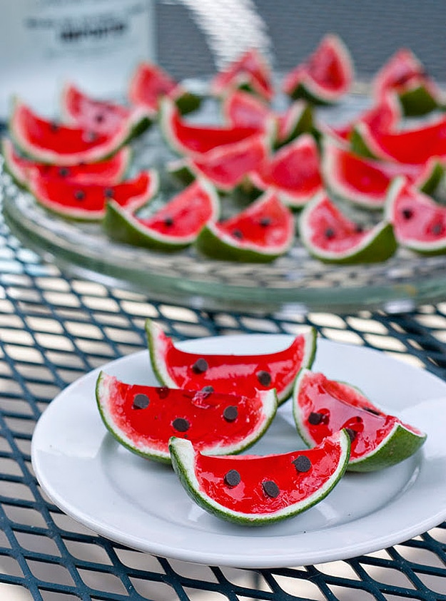 Watermelon-Jello-Shot-Design Fruit Slices Summer Shots