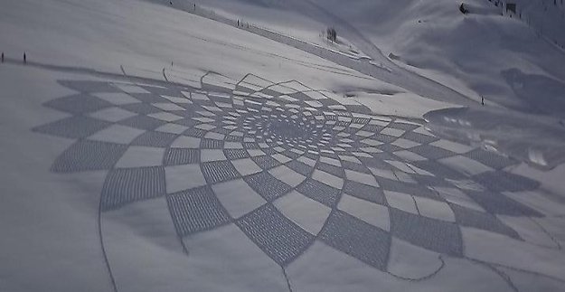 mandela walking snow art geometric patterns ice shoes