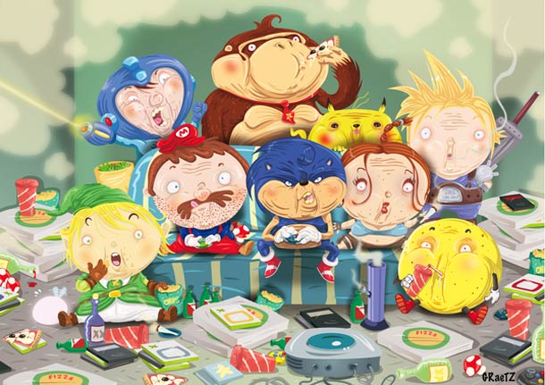 junk-food-gamers-illustrations
