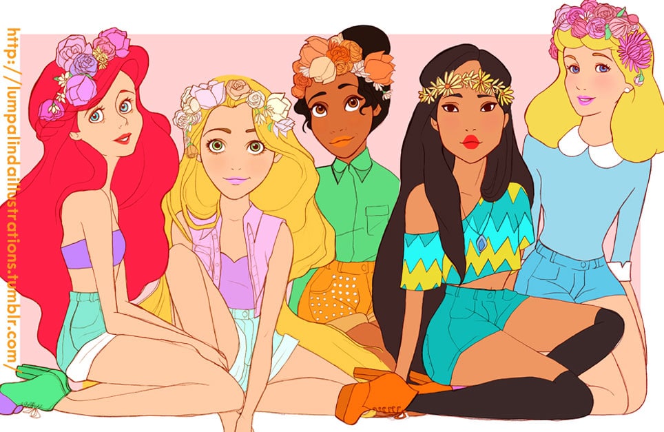 Disney-Princesses-As-Hippies