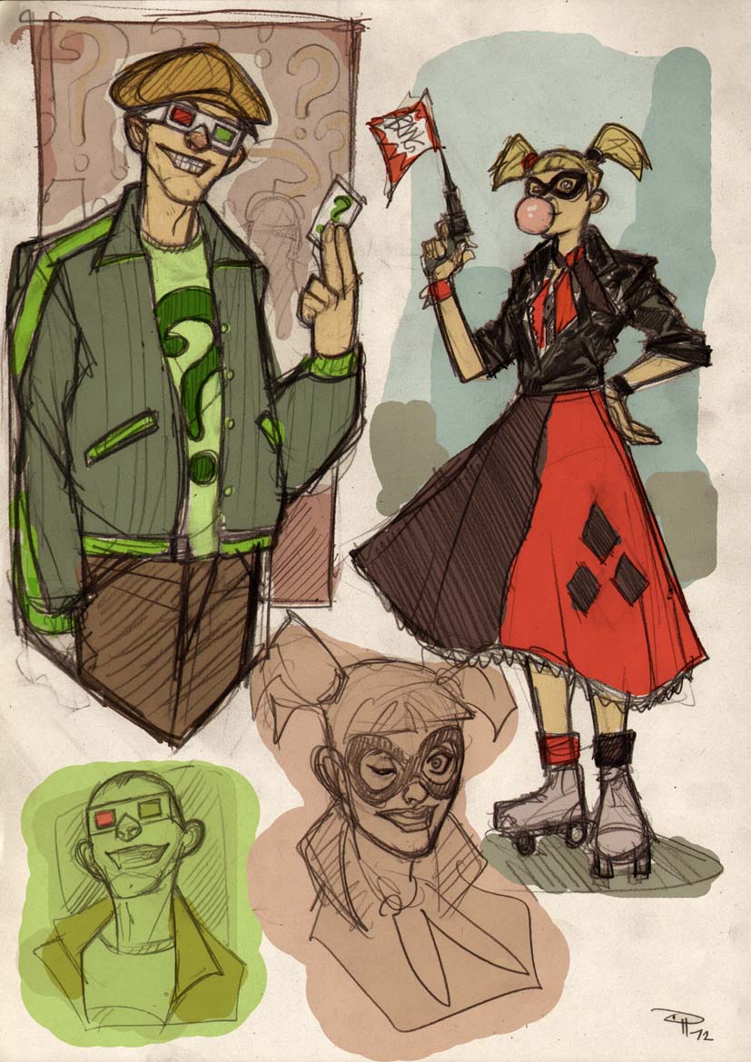Rockabilly Harley Quinn and Riddler Rockabilly Harley Quinn and Riddler
