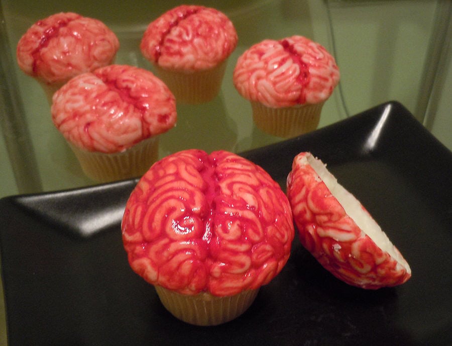 Zombie-Brain-Cherry-Vanilla-Cupcakes Zombie-Brain-Cherry-Vanilla-Cupcakes