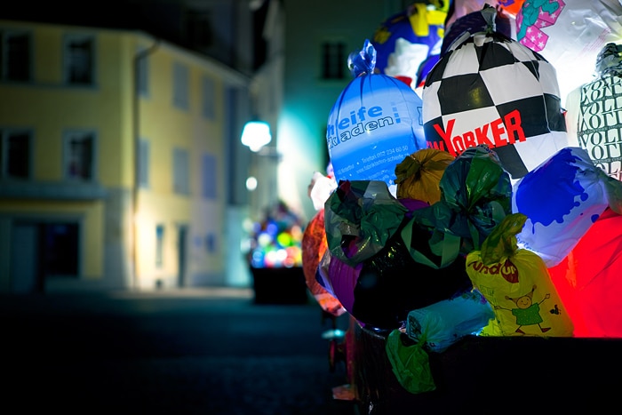 Illuminated-Trash-Garbage-Installation Illuminated-Trash-Bags-Garbage-Installation