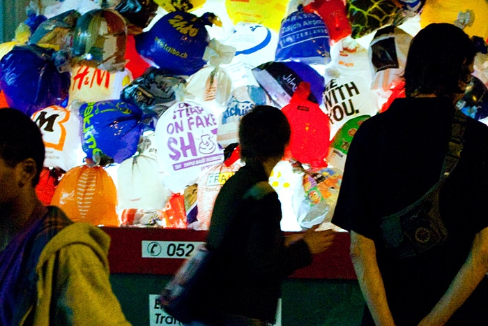 Illuminated-Trash-Garbage-Installation Illuminated-Trash-Bags-Garbage-Installation