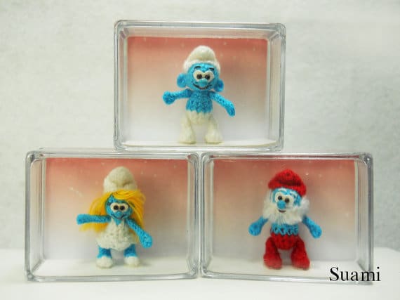 handmade-crocheted-smurf-family