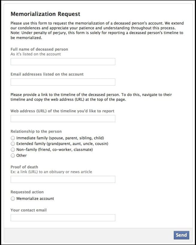 facebook-memorialization-request-form get-someones-facebook-shut-down