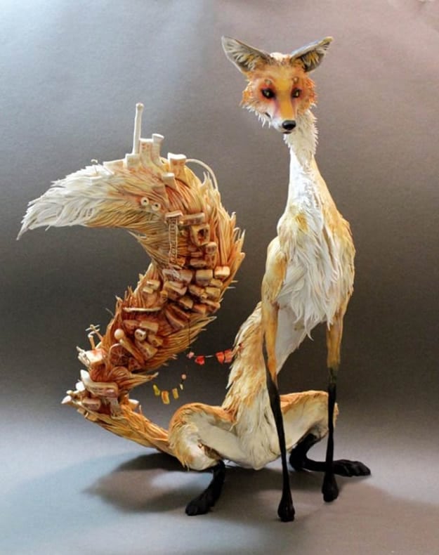 Ellen-Jewett-Sculpture-Fox hyper-real-animal-sculpture