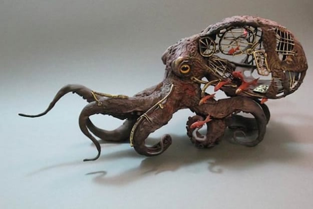 Ellen-Jewett-Sculpture-Octopus hyper-real-animal-sculpture