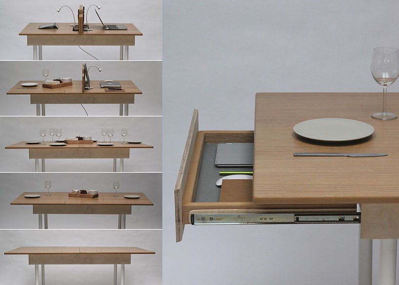 Space Saving Work Desk For Two That, Using A Desk As Dining Table