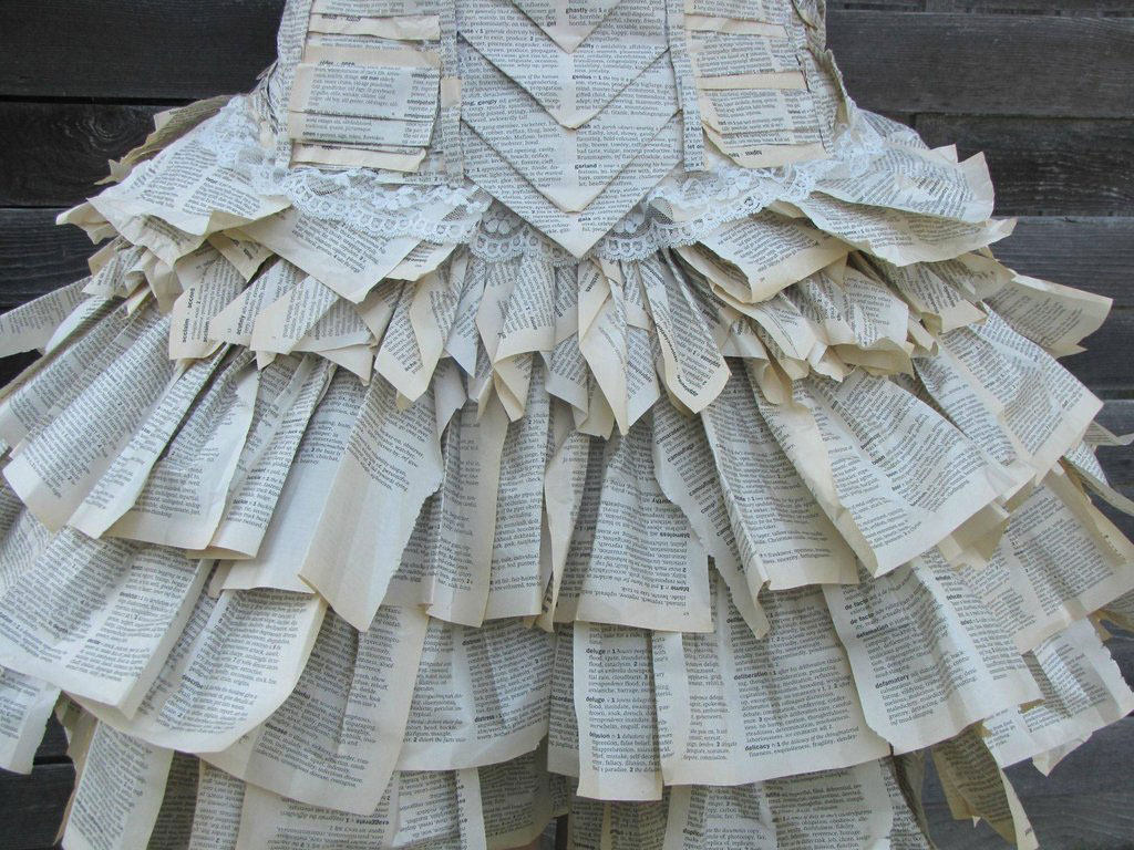 ruffle-dress-old-book-pages