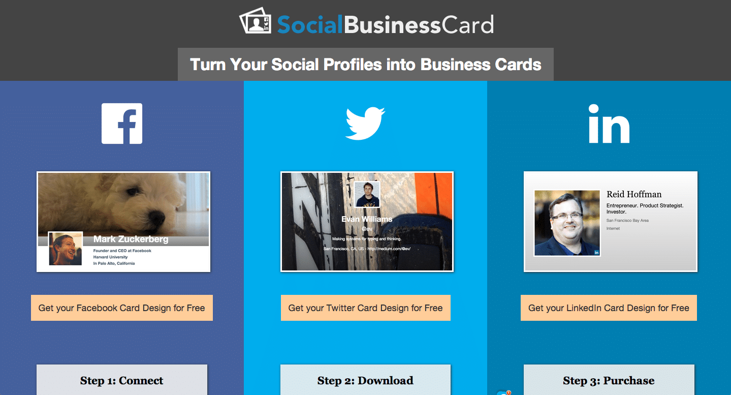 Social Business Card Service