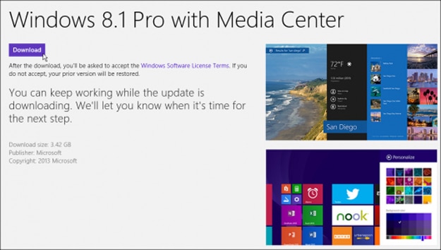 windows 8.1 update store
