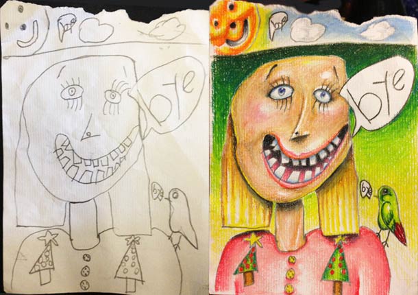 Father Turns His Kid's Doodles Into Awesome & Beautiful ...
