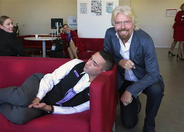 Richard Branson Sleeping Job Guy