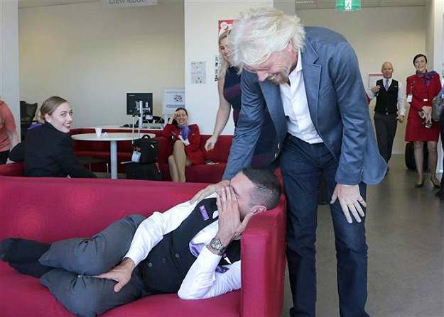 Richard Branson Sleeping Job Guy